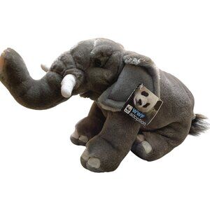 WWF Plush Elephant Soft Toy With Tag 12" Gray & White Conservation Gift Eco-Frie